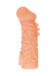 Телесная закрытая насадка с шершавой головкой Cock Sleeve Size M - 15,6 см. - KOKOS - в Вологде купить с доставкой
