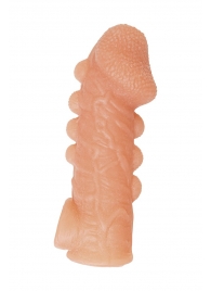 Телесная закрытая насадка с шишечками Cock Sleeve Size L - 17,6 см. - KOKOS - в Вологде купить с доставкой