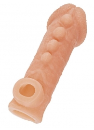 Телесная закрытая насадка с шишечками Cock Sleeve Size L - 17,6 см. - KOKOS - в Вологде купить с доставкой