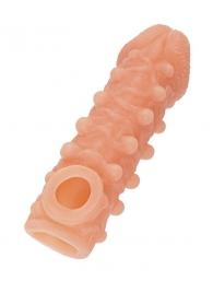 Телесная закрытая насадка с шариками Cock Sleeve Size M - 15,6 см. - KOKOS - в Вологде купить с доставкой