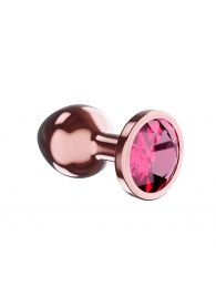 Пробка цвета розового золота с малиновым кристаллом Diamond Ruby Shine S - 7,2 см. - Lola Games - купить с доставкой в Вологде