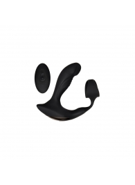 Черный вибромассажер простаты с эрекционным кольцом Strapped   Tapped - Zero Tolerance - в Вологде купить с доставкой