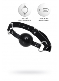 Черный кляп-шар на кожаных ремешках Anonymo - ToyFa - купить с доставкой в Вологде