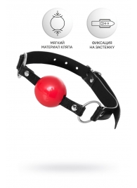 Красный кляп-шар на черных ремешках Anonymo - ToyFa - купить с доставкой в Вологде