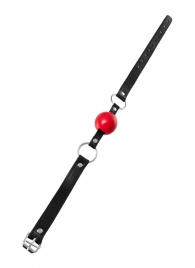 Красный кляп-шар на черных ремешках Anonymo - ToyFa - купить с доставкой в Вологде