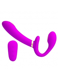 Лиловый безремневой страпон с функцией электростимуляции Thunderbird - Baile - купить с доставкой в Вологде