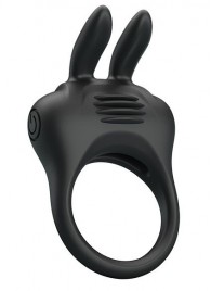 Черное эрекционное кольцо с вибрацией Davion - Baile - в Вологде купить с доставкой