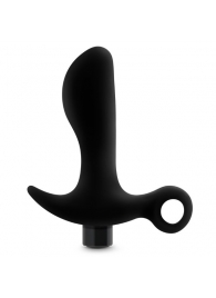 Черный анальный вибратор Silicone Vibrating Prostate Massager 01 - 10,8 см. - Blush Novelties - в Вологде купить с доставкой