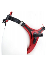 Красно-черный женский пояс с 2 способами крепления насадок - LOVETOY (А-Полимер) - купить с доставкой в Вологде