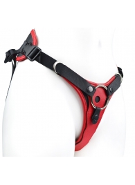 Красно-черный женский пояс с 2 способами крепления насадок - LOVETOY (А-Полимер) - купить с доставкой в Вологде