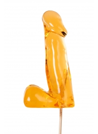 Оранжевый леденец в форме пениса со вкусом аморетто - Sosuчki - купить с доставкой в Вологде