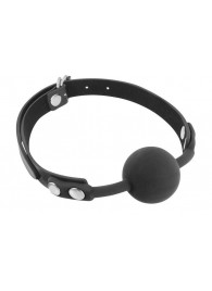 Черный силиконовый кляп-шарик на ремешках - Fetish Tentation - купить с доставкой в Вологде