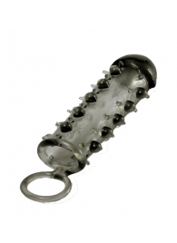 Дымчатая стимулирующая насадка с закрытой головкой SAMURAI PENIS SLEEVE BLACK - 14,5 см. - NMC - в Вологде купить с доставкой