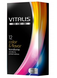 Цветные ароматизированные презервативы VITALIS PREMIUM color   flavor - 12 шт. - Vitalis - купить с доставкой в Вологде