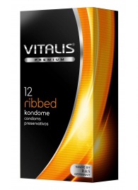 Ребристые презервативы VITALIS PREMIUM ribbed - 12 шт. - Vitalis - купить с доставкой в Вологде