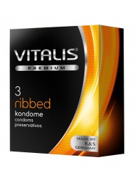 Ребристые презервативы VITALIS PREMIUM ribbed - 3 шт. - Vitalis - купить с доставкой в Вологде