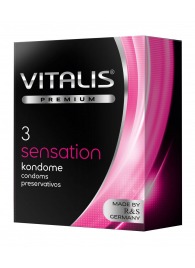 Презервативы с пупырышками и кольцами VITALIS PREMIUM sensation - 3 шт. - Vitalis - купить с доставкой в Вологде