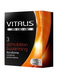 Презервативы VITALIS PREMIUM stimulation   warming с согревающим эффектом - 3 шт. - Vitalis - купить с доставкой в Вологде