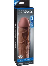 Коричневая насадка Mega 2  Extension - 20,3 см. - Pipedream - в Вологде купить с доставкой
