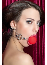 Красный силиконовый кляп-шар на прозрачных ремешках - ToyFa - купить с доставкой в Вологде