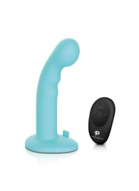 Голубая изогнутая насадка 6in Remote Control Ripple P-Spot G-Spot на черных трусиках - 16 см. - Pegasus - купить с доставкой в Вологде