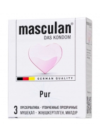Супертонкие презервативы Masculan Pur - 3 шт. - Masculan - купить с доставкой в Вологде