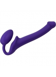 Фиолетовый безремневой страпон Silicone Bendable Strap-On - size S - Strap-on-me - купить с доставкой в Вологде