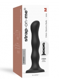 Черная насадка Strap-On-Me Dildo Geisha Balls size M - Strap-on-me - купить с доставкой в Вологде