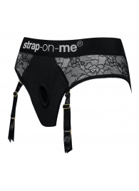 Черные трусики для насадок Diva Lingerie Harness - size S - Strap-on-me - купить с доставкой в Вологде
