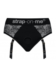Черные трусики для насадок Diva Lingerie Harness - size S - Strap-on-me - купить с доставкой в Вологде