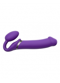 Фиолетовый безремневой вибрострапон Silicone Bendable Strap-On - size XL - Strap-on-me - купить с доставкой в Вологде