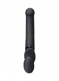 Черный безремневой вибрострапон Silicone Bendable Strap-On - size XL - Strap-on-me - купить с доставкой в Вологде