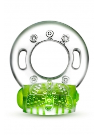 Зеленое эрекционное виброкольцо Arouser Vibrating C-Ring - Blush Novelties - в Вологде купить с доставкой