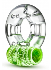 Зеленое эрекционное виброкольцо Arouser Vibrating C-Ring - Blush Novelties - в Вологде купить с доставкой