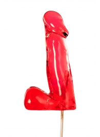 Красный леденец в форме члена со вкусом виски - 173 гр. - Sosuчki - купить с доставкой в Вологде