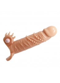 Телесная удлиняющая вибронасадка Penis Sleeve Connor - 17 см. - Baile - в Вологде купить с доставкой