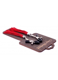 Металлические зажимы на соски с красными замшевыми кисточками - Crazy Handmade - купить с доставкой в Вологде