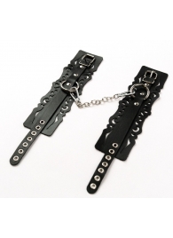 Узорчатые кожаные оковы с регулируемыми ремешками - Crazy Handmade - купить с доставкой в Вологде