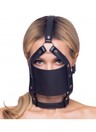 Черный намордник с кляпом-шаром Head Harness With A Gag - Orion - купить с доставкой в Вологде