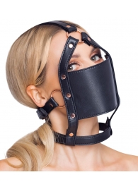 Черный намордник с кляпом-шаром Head Harness With A Gag - Orion - купить с доставкой в Вологде