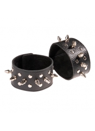 Чёрные напульсники с шипами и заклепками - Sitabella - купить с доставкой в Вологде