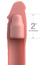 Телесная насадка-удлинитель 2 Inch Silicone X-tension with Strap - 20,3 см. - Pipedream - в Вологде купить с доставкой