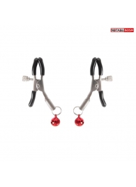 Серебристые зажимы на соски с шариками - Notabu - купить с доставкой в Вологде