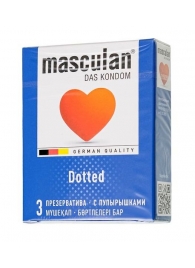 Презервативы с пупырышками Masculan Dotted - 3 шт. - Masculan - купить с доставкой в Вологде