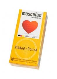 Презервативы с колечками и пупырышками Masculan Ribbed+Dotted - 10 шт. - Masculan - купить с доставкой в Вологде