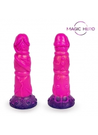 Розовый рельефный фантазийный фаллоимитатор - 20 см. - Bior toys - купить с доставкой в Вологде