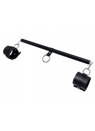 Черная распорка для ног с кожаными манжетами - Pecado - купить с доставкой в Вологде