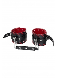 Черно-красные оковы из натуральной кожи - Pecado - купить с доставкой в Вологде