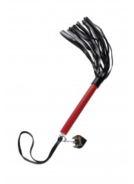 Черно-красная кожаная плеть - 50 см. - Pecado - купить с доставкой в Вологде