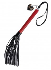 Черно-красная кожаная плеть - 50 см. - Pecado - купить с доставкой в Вологде